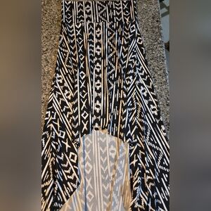 LuLaRoe Olivia High Low Skirt ~ Size Large Geometric Aztec Print ~ Black & White